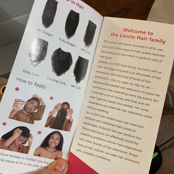 NIB lovrio 16” hair extensions w clips and comb - Picture 8 of 10